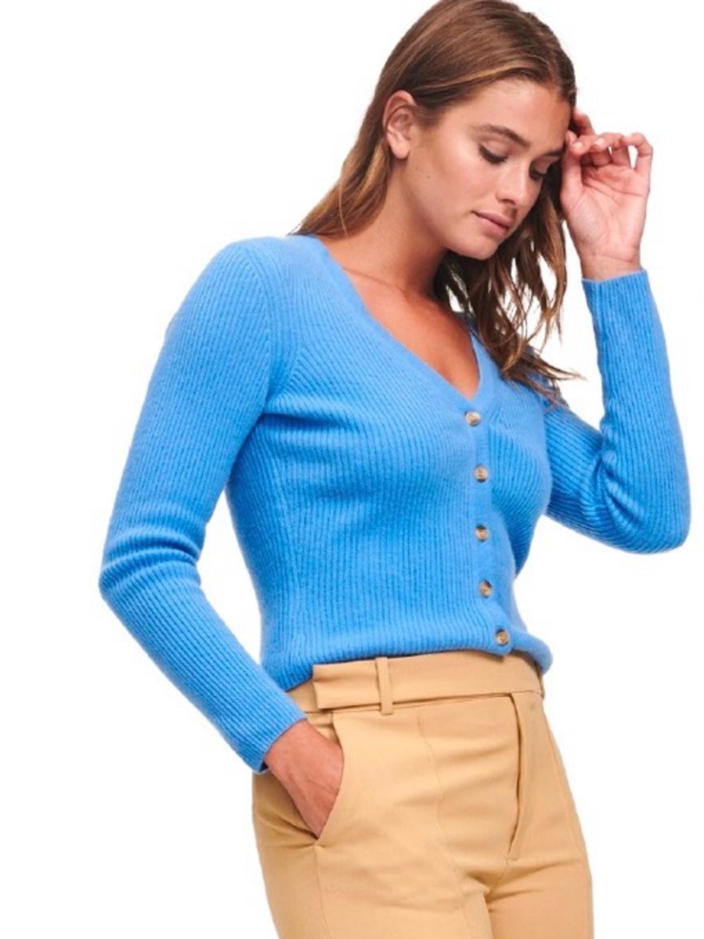 Naadam Cardigan 100% Cashmere Small Blue